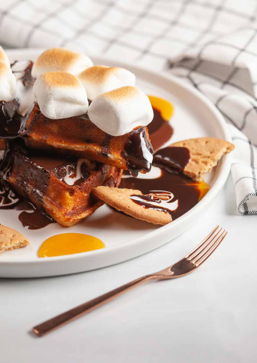 Earle’s s’mores waffle with torched marshmallows